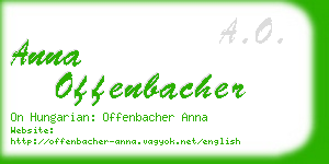 anna offenbacher business card